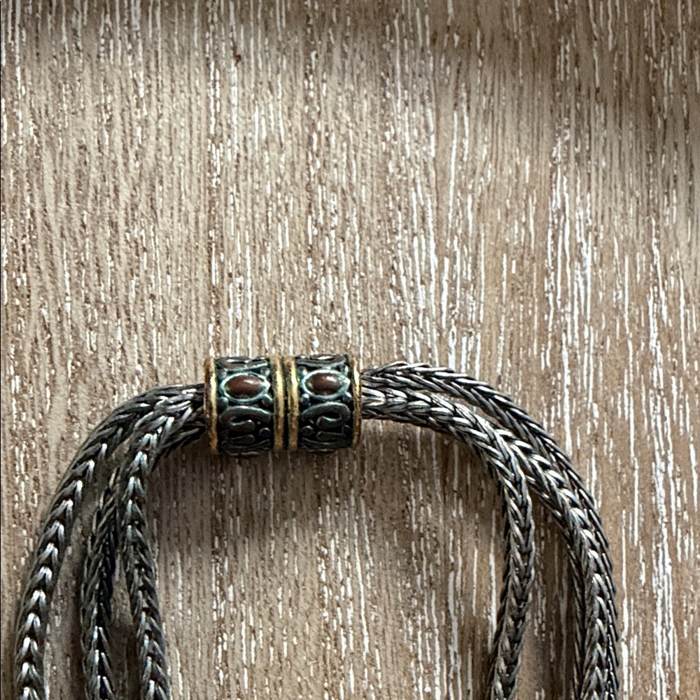 Silver Necklace with Blue Pendant - Picture 3 of 5